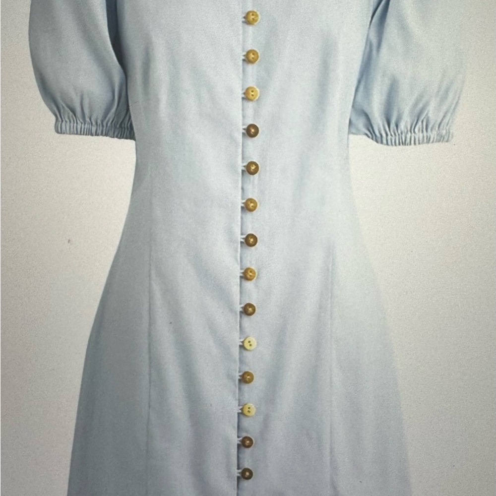 NWOT J. Crew Light Blue Puff Sleeve Dress with Button Detail Plus Size 20